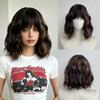 Elegant Bob-Style Women's Wig: Voluminous, Wavy Short Curls with a Matte Silk, Breathable Rose-Patterned Mesh Full-Head Cap