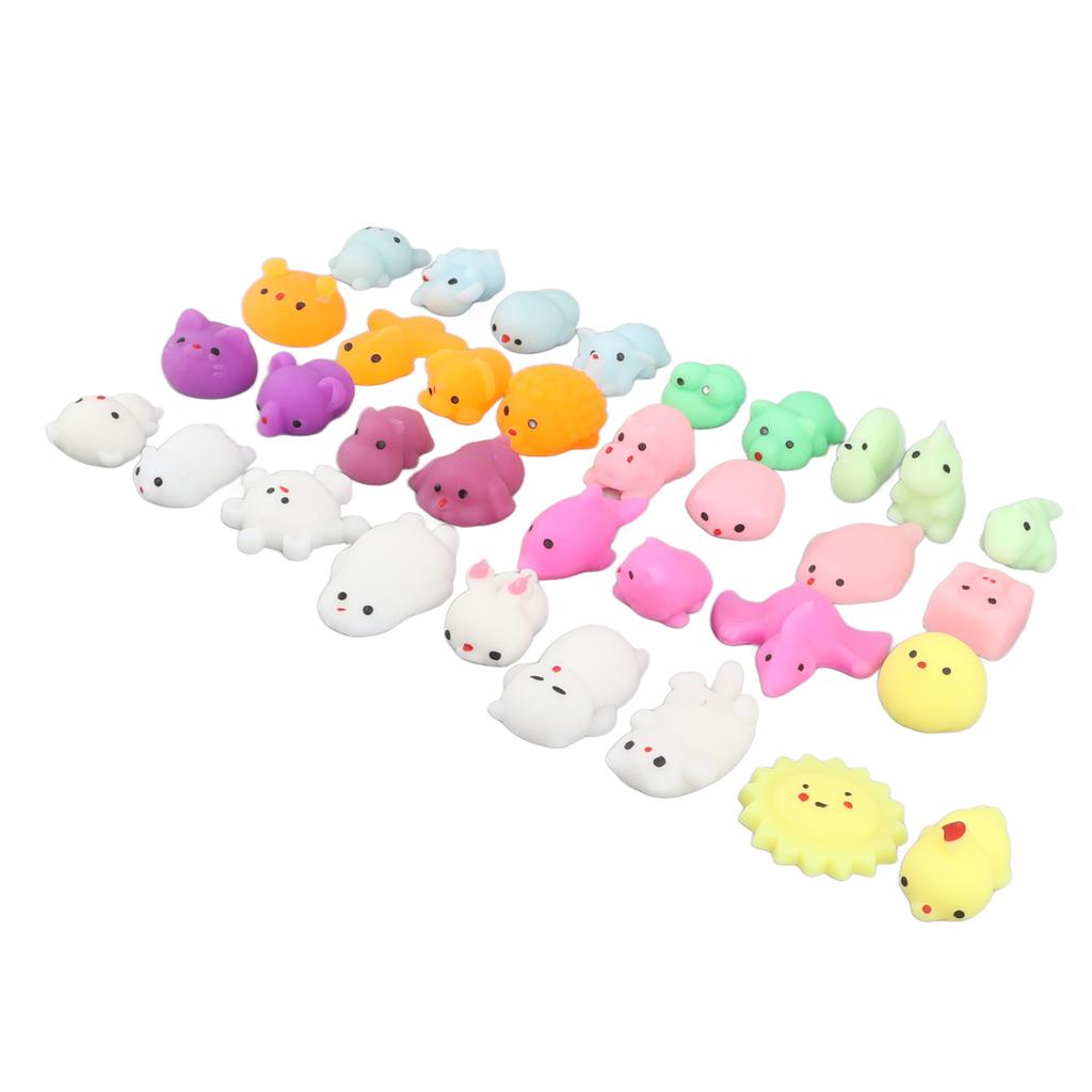 36 Pcs Squeeze Toy Kawaii Appearance Soft TPR Safe Portable Stress Relief Squeeze Dolls