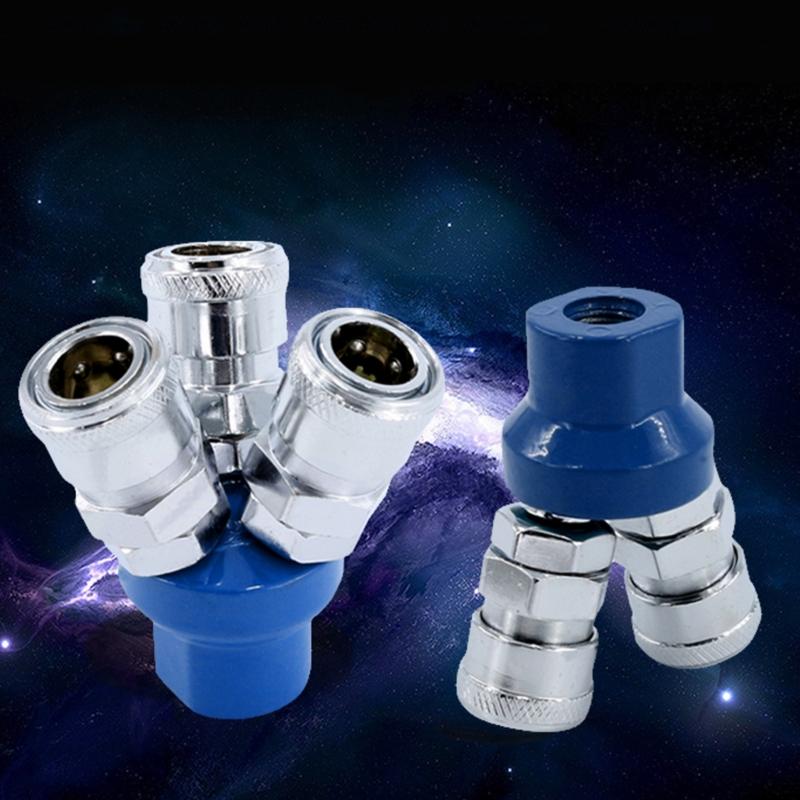 Universal 2/3 Way Air Hose Splitter Air Compressor Quick Connect Pneumatic Fittings Air Hose Connector Easy to Use