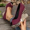 2025   Pu Wedges Women High Heels Peep Toe Shoes Platform Pumps Wedding Party Shoes Comfort Casual Shoes