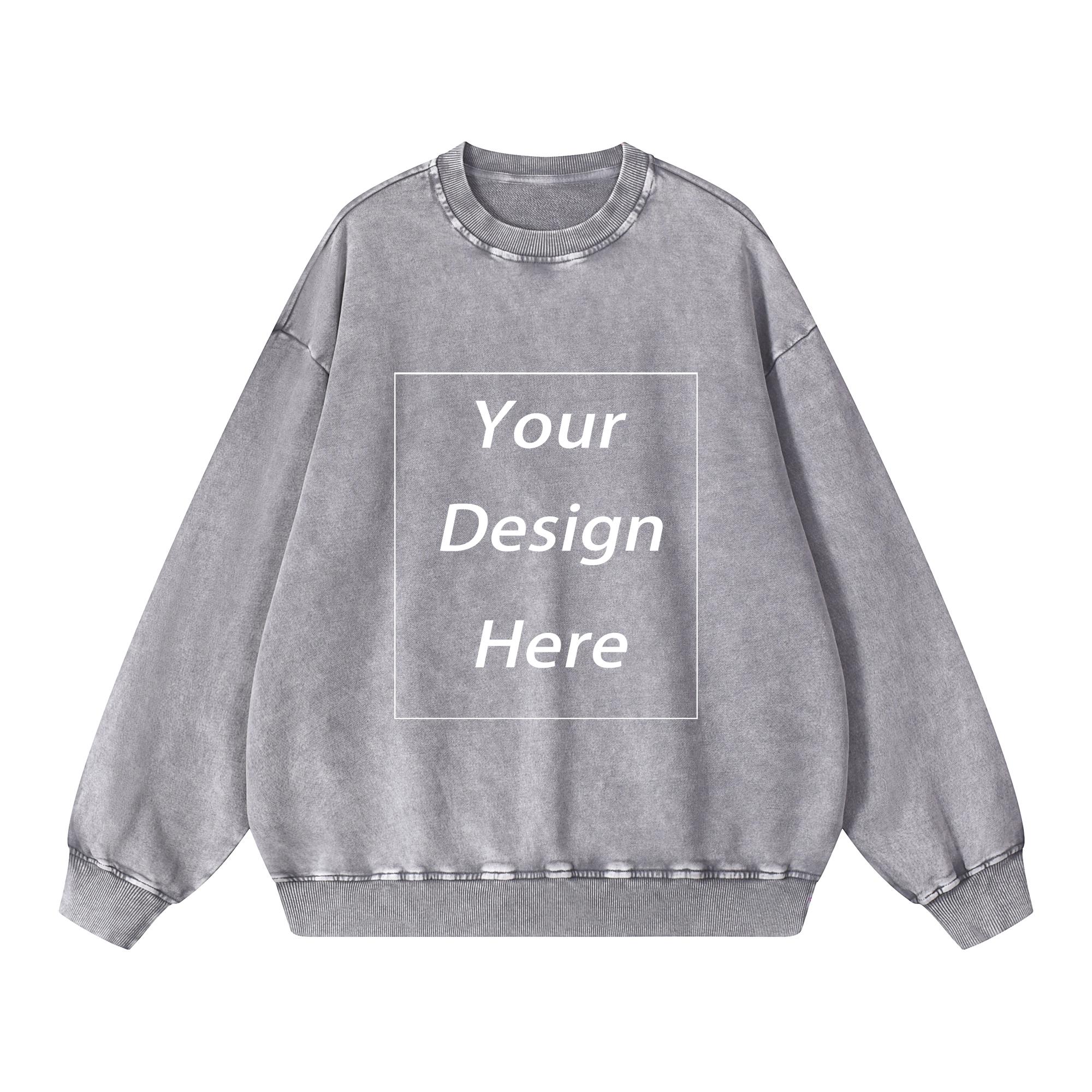 360 GSM хлопковый свитер индивидуальный унисекс классический свитшот S серый