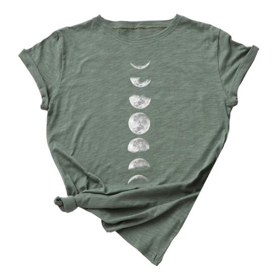 Dames Tops Ronde Hals Korte Mouw Bedrukt Ontwerp Zacht Rekbaar T-shirt Normale Pasvorm Zomer Topjes Dagelijkse Kleding