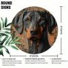 Doberman Pinscher Metal Wall Art Round Sign Outdoor Indoor Decor UV Resistant Lightweight Pre Drilled
