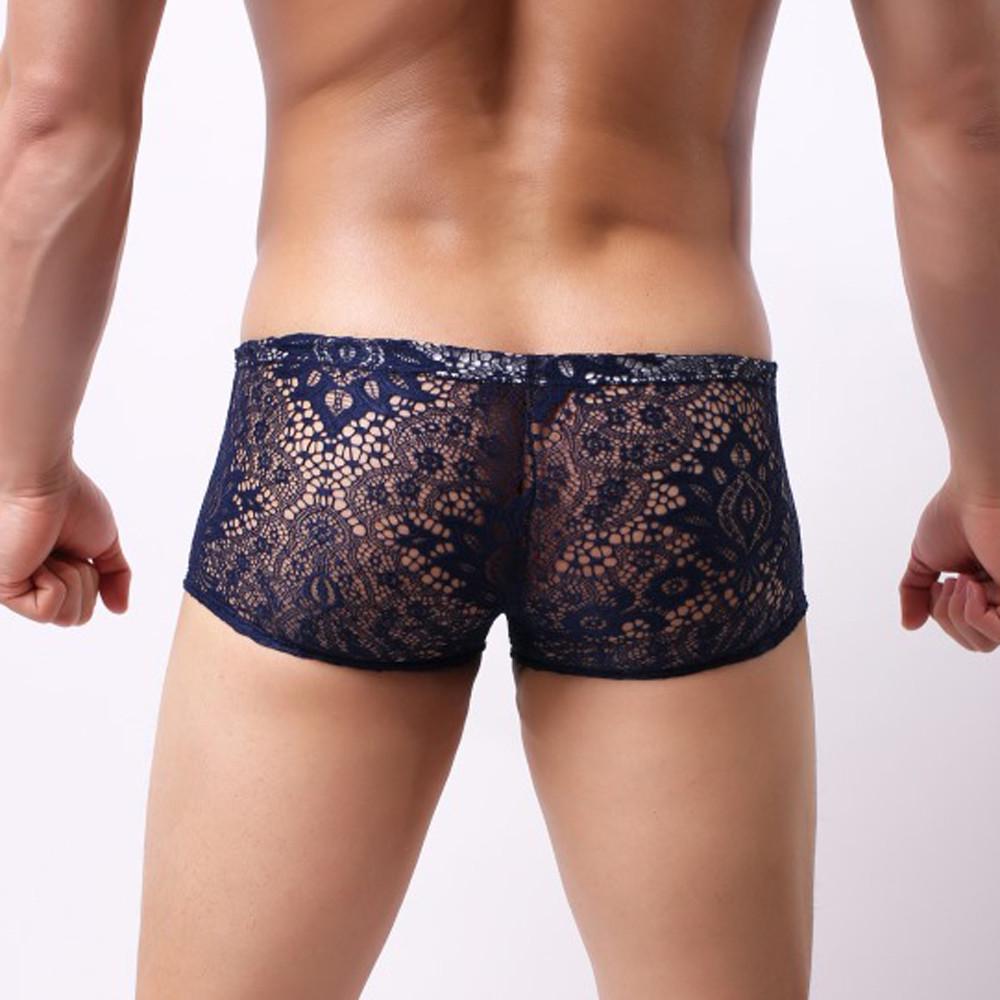 Fashion Mens Boxer Underpants Sexy Briefs Shorts Underwear Lace Underpanties