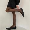 Women Thin Colored Stockings Shimmering Striped Sexy Semi Sheer Pantyhose Tights