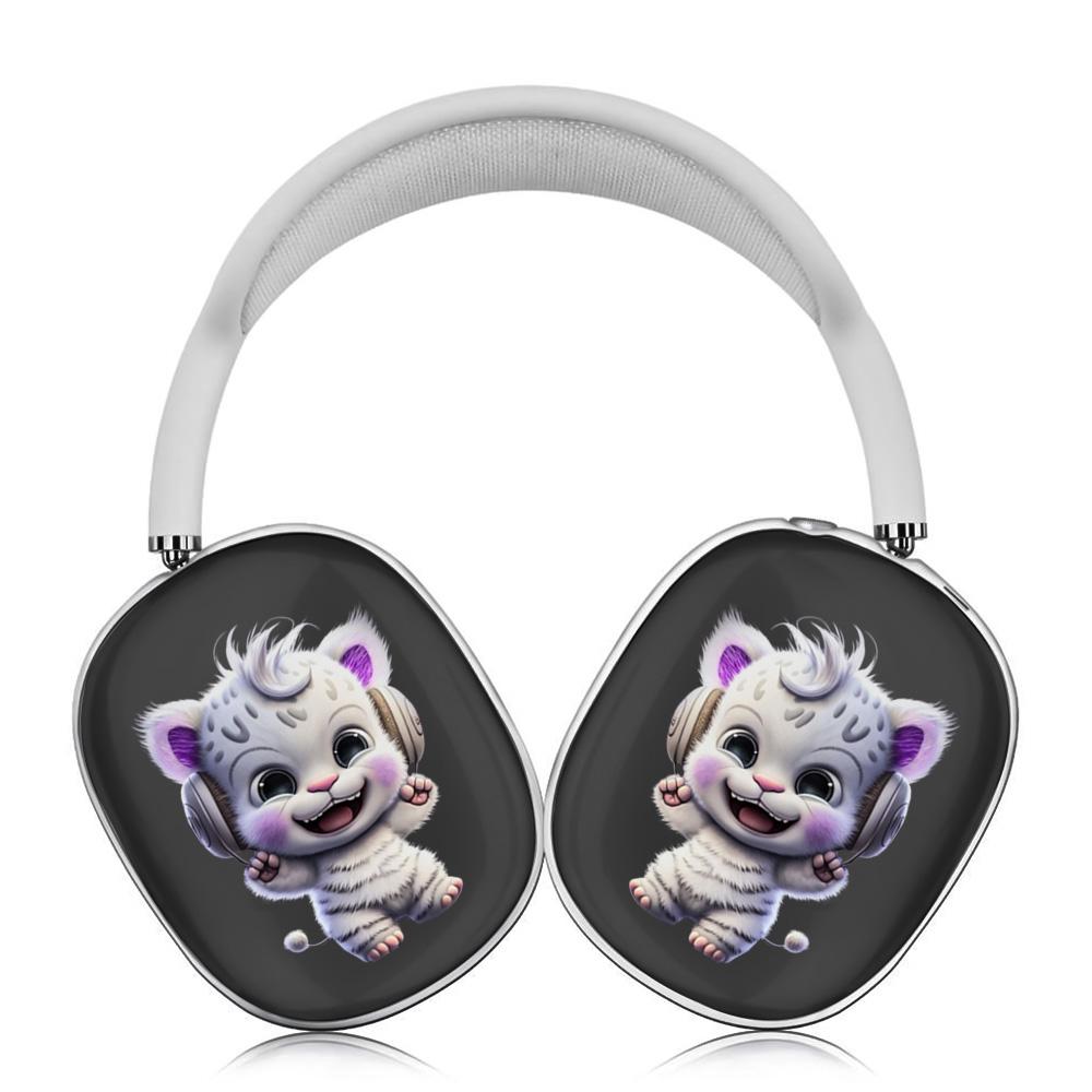Cartoon Cute Pet Dog Cat 3D Design TWS Clear Soft Case for AirPods Max Headset Protective TPU Earphone Cover and Keychain AirPods Max&For AirPods max