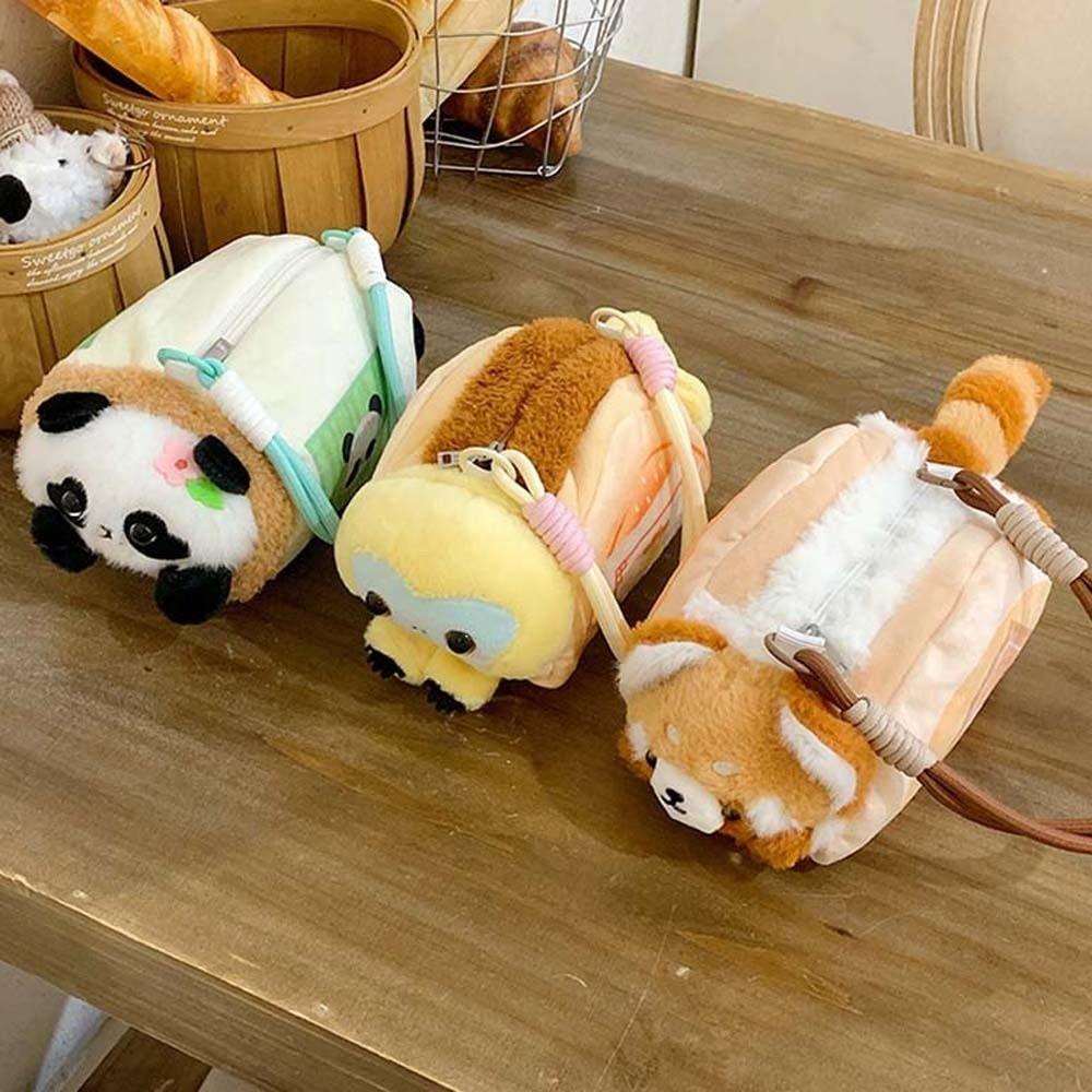 Cartoon Raccoon Shoulder Pouch Cute Golden Snub-nosed Monkey Bag  Children's Gift