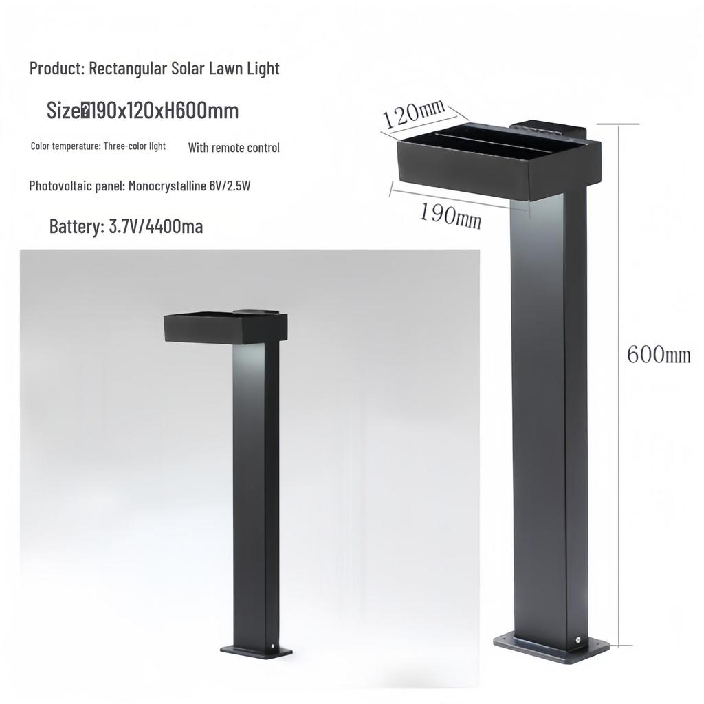 Solar-Powered LED Garden Lawn Lights - Waterproof, Modern, Outdoor Courtyard Lighting