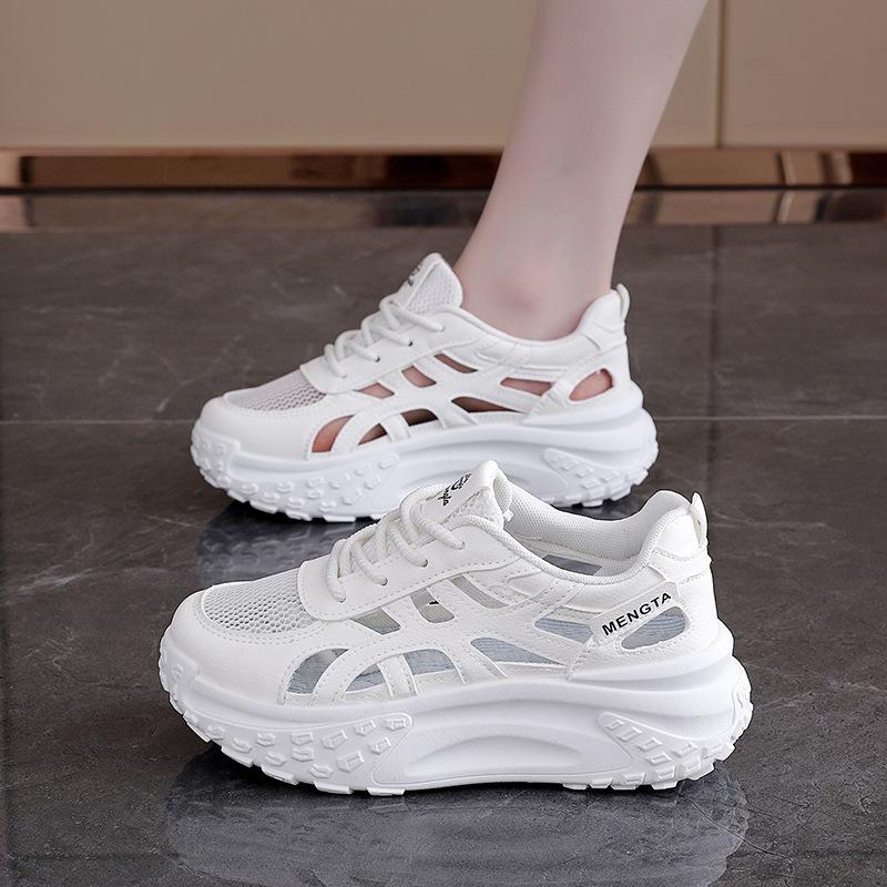 Summer new retro breathable dad sneakers women's mesh hollow platform sandals XMSH
