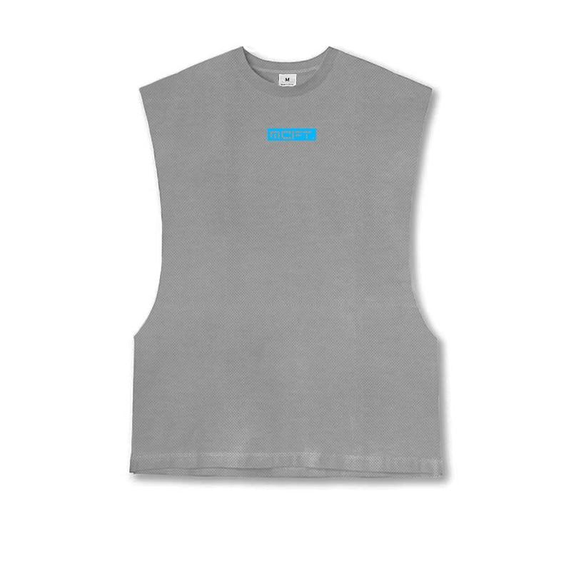 Muscleguys American Basketball Sports Training Sleeveless Vest Summer Loose Casual Waistcoat Round Neck Mesh T-shirt