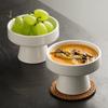 Ceramic Fruit Snack Plate Restaurant High Footed Bowl Restaurant Salad Dessert Bowl Desktop Pastry Nut Plate Cool Dishes Bowl