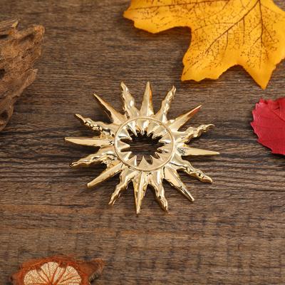 Kreative Metall Hohl Sonne Brosche Damenmode Mantel Dumm Gold Nische Einfache Accessoires