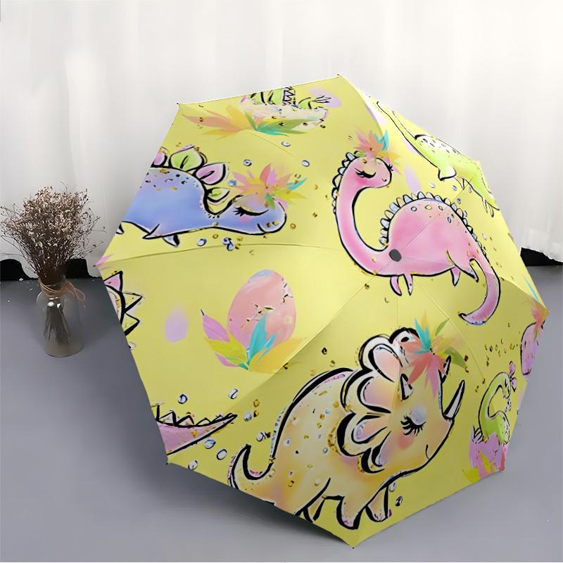 1pc Dinosaur Pattern Automatic Opening/closing umbrella, Reinforced 8-Rib Construction, Compact Travel Umbrella yy250808139