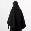 Unisex Embroidered High Collar Hooded Cape Sweater - Autumn/Winter European & American Style