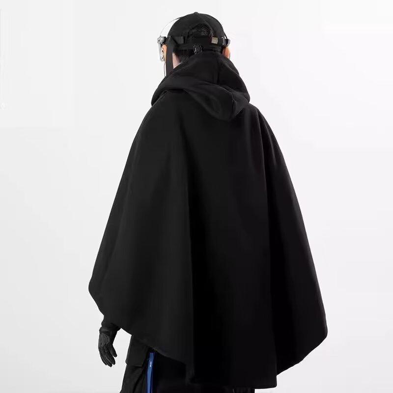 Unisex Embroidered High Collar Hooded Cape Sweater - Autumn/Winter European & American Style