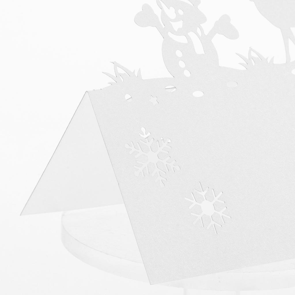 50Pcs Holiday Table Cards Reindeer Snowman Theme Premium Seat Labels for Christmas Dinner Wedding Event Guest Placement