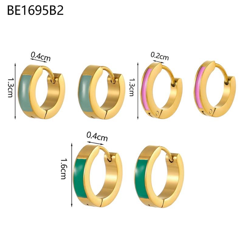 CARLIDANA Premium Ins Style 18K Gold Plated Mini Hoop Earrings Non-fading Stainless Steel Enamel Earrings For Ladies Women