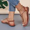 2026 New Women Sandals Summer Casual Lightweight Shoes Woman Beading Elastic Band Flip Flops Femme Fashion Flat Outdoor Sandals