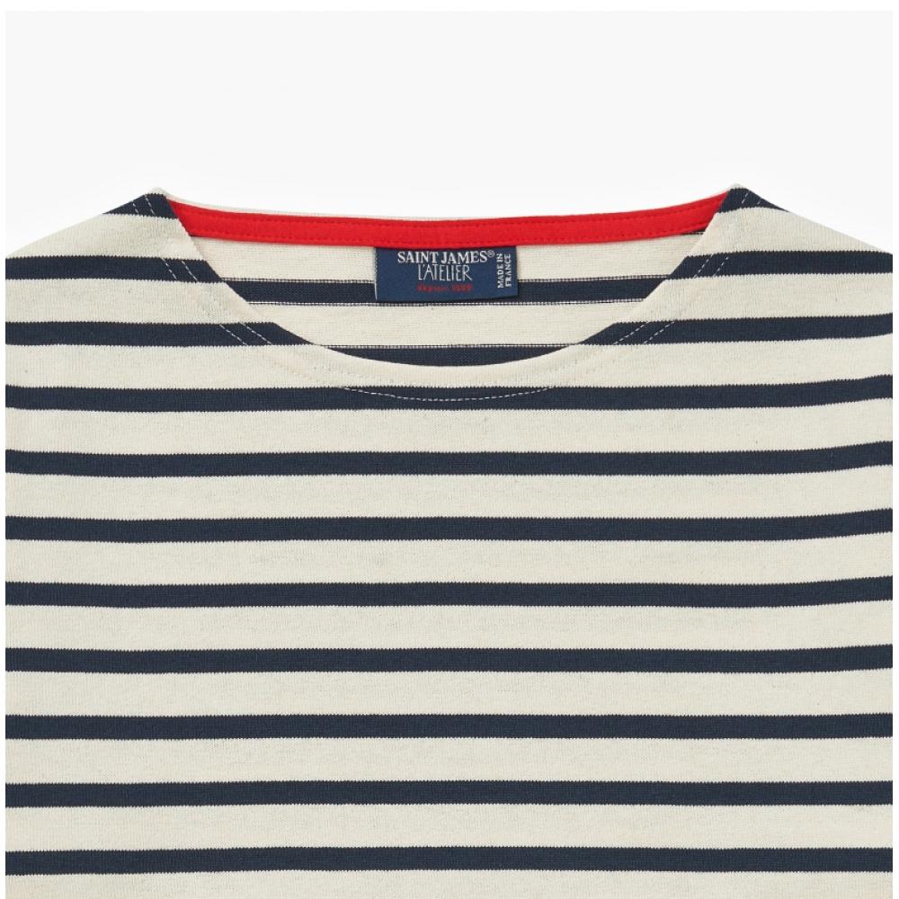Saint JameS Bojan Stripe Elbow Heart Patch Women S Long Sleeve Tee 8649
