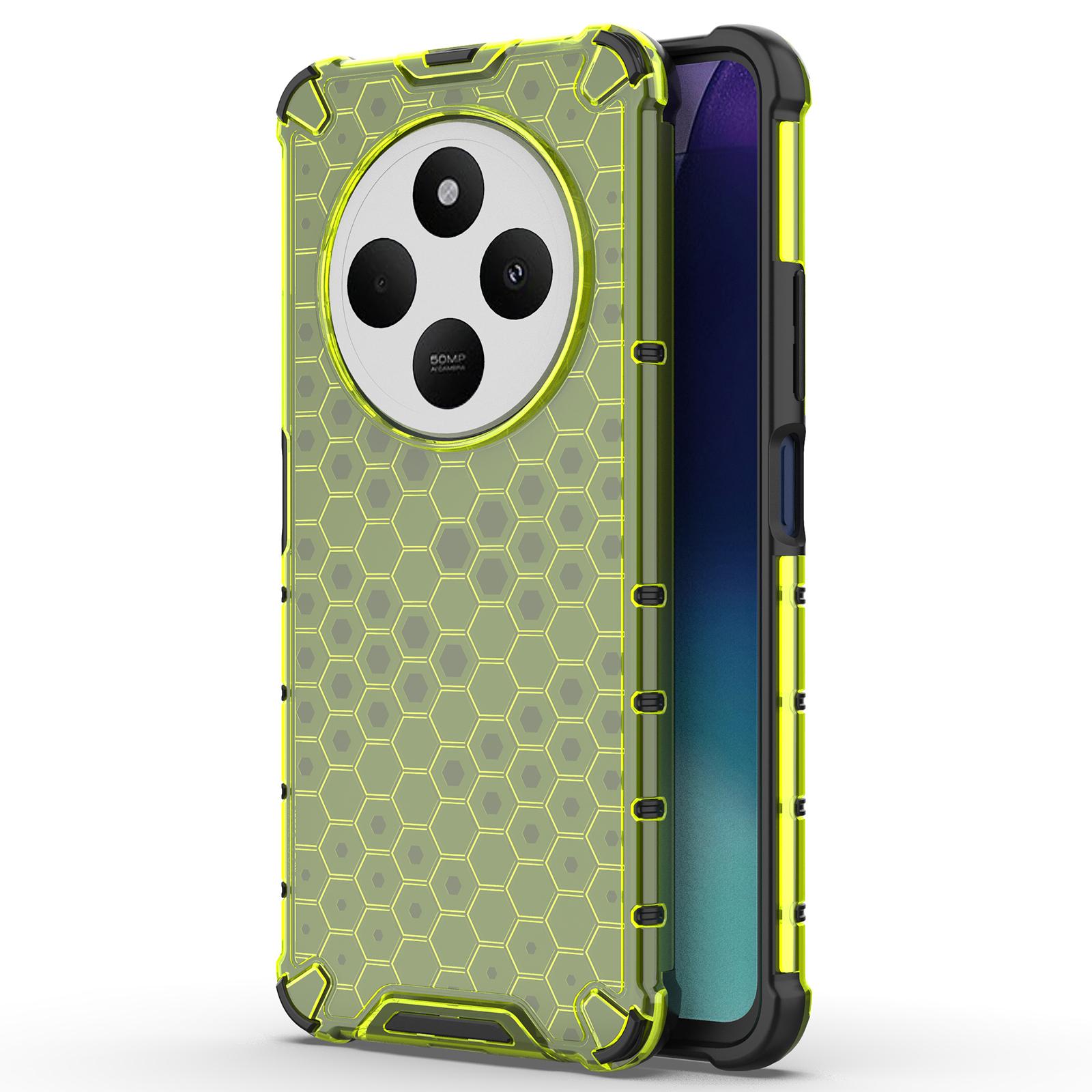 

For Xiaomi Poco C75 4G/Redmi 14R 5G/14C 4G Case PC+TPU Phone Cover Honeycomb Shape Green