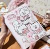 A5 PU Leather Magnetic Buckle Cute Cartoon Diary with Card Holder