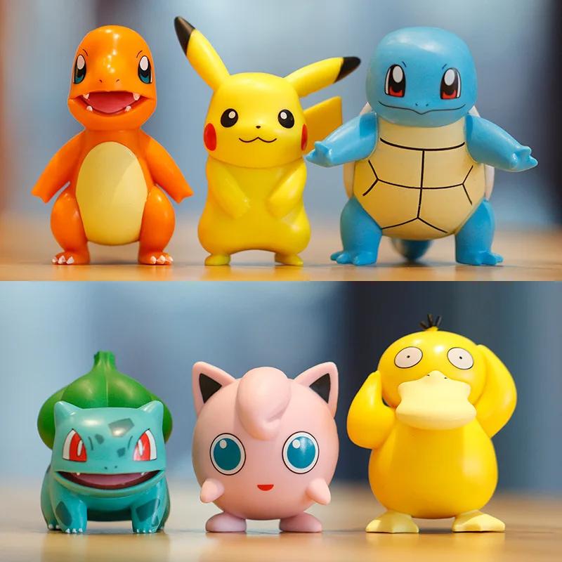 Hot Pokemon Anime Figures Pikachu Playthings Model Charmander Psyduck Squirtle Jigglypuff Bulbasaur Cute And Charming Collect Dolls Children Present