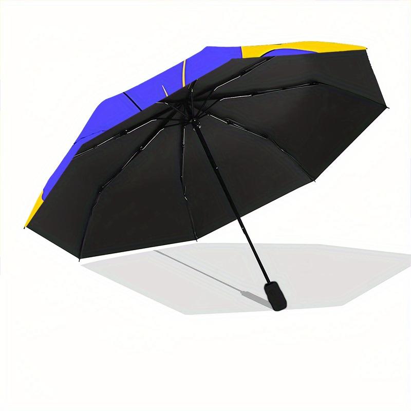 1pc Blue Flower Print Automatic Open/Close Umbrella, Portable Folding umbrella for Everyday Use yy250826022