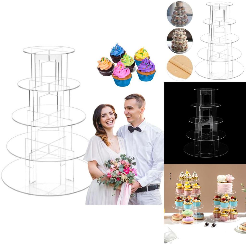 Elegant Clear Acrylic Cake Stand Multi-layer Display For Wedding And Birthday
