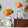 2Pcs/Set Colorful Resin Rabbit Decoration Easter Bunny Carrot Ornament  Party Decoration