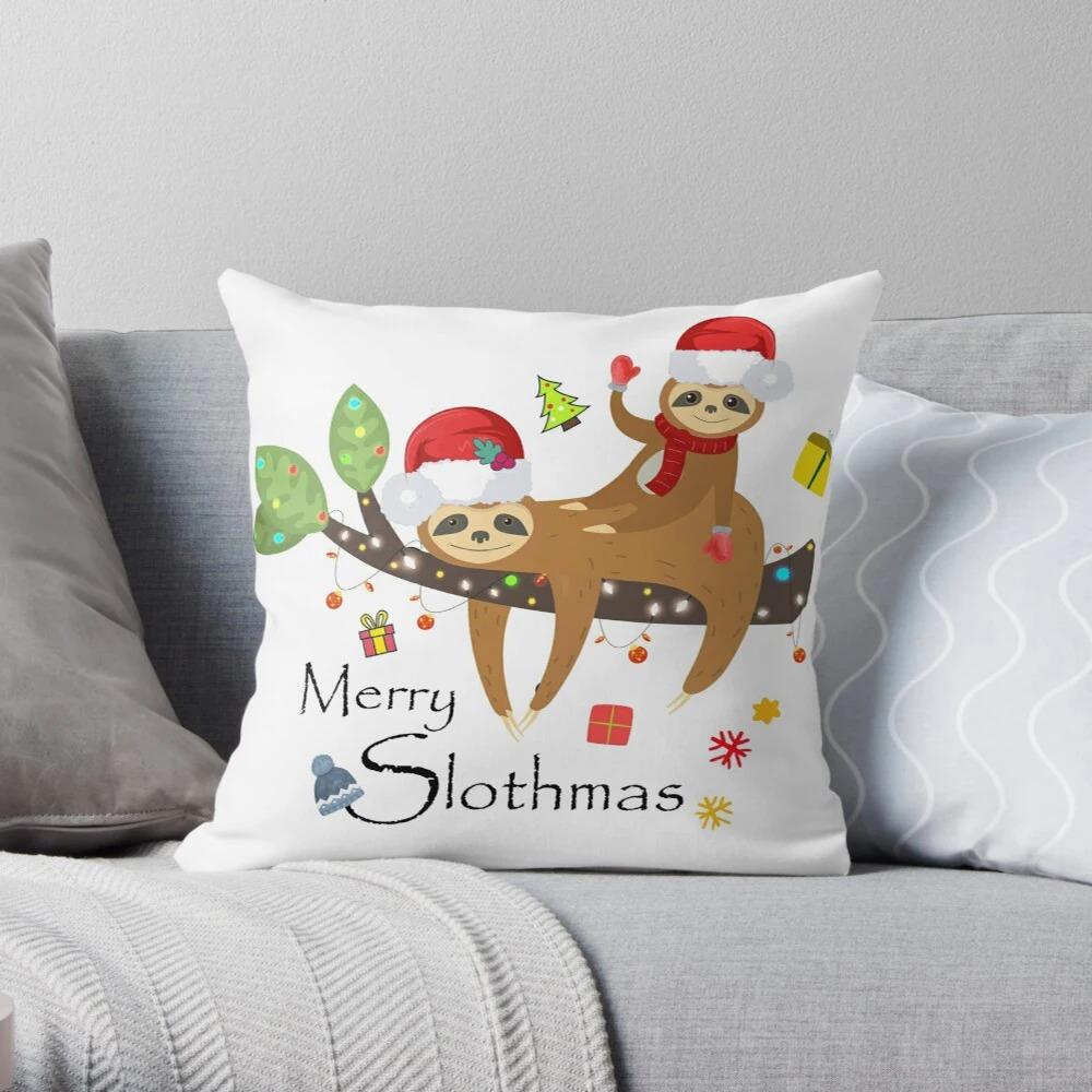 Merry Christmas Decoration Home Pillowcase Cushion Cover Autumn 45X45Cm Red 40X Living Room Sofa Bed Pillowcase