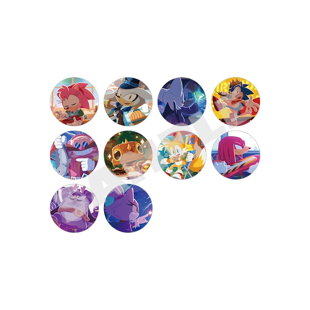 the Can Badge Collection BOX types in "Sonic Hedgehog" <Round> (SONIC PICT) (10 total)