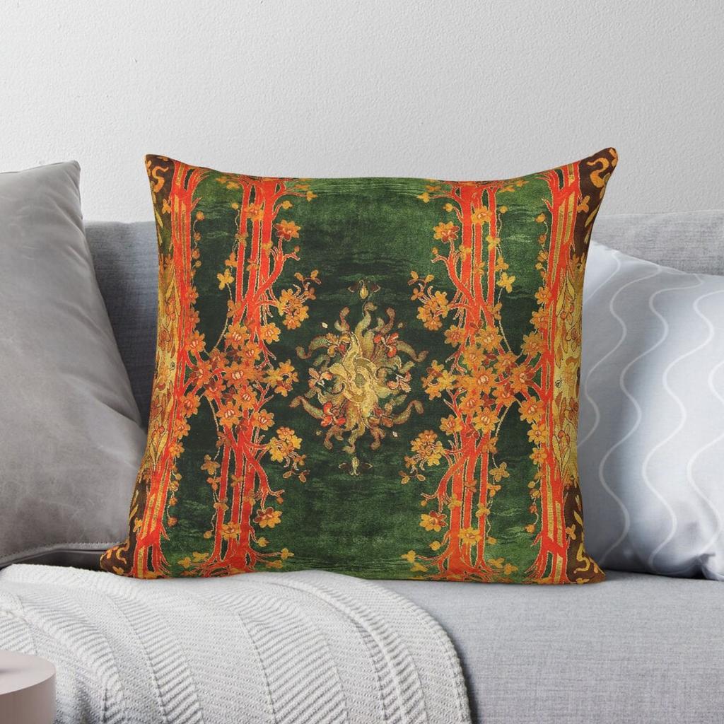 Antique Nouveau Irish Donegal Square Pillowcase Polyester Linen Velvet Pattern Zip Decor Home Cushion Cover