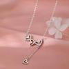 Elegant Hollow Heart Necklace: Women's Luxury Diamond Pendant On Delicate Chain