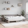 VidaXL Daybed with Trundle and Mattress Taupe 80x200 Cm Fabric 3197442