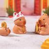Miniature Capybara Figurines Set of 7 Tiny Resins Animals Statues for New Year or Birthday Decoration Attracting Wealth