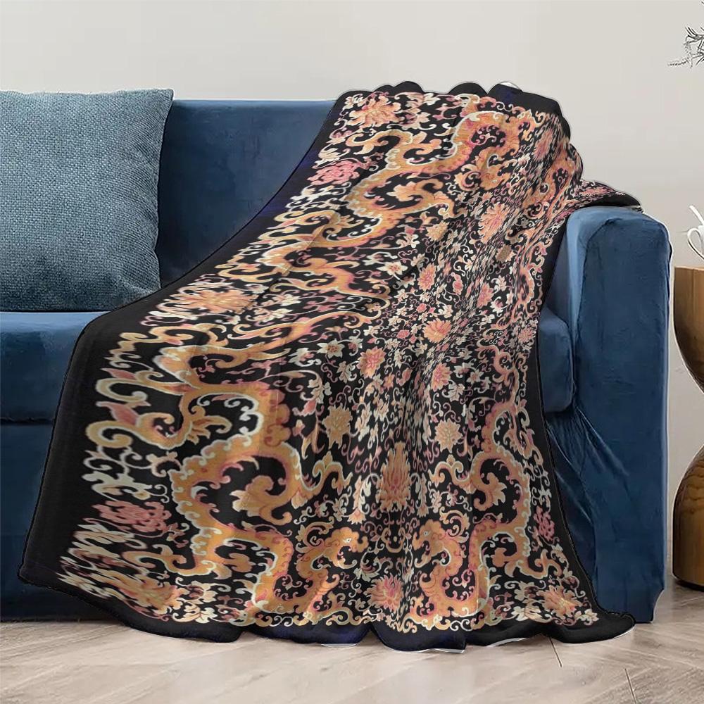 Floral Paisley Pattern Fleece Blanket Soft Warm Throw Bed Sofa Decorative Cushion Cover Gift