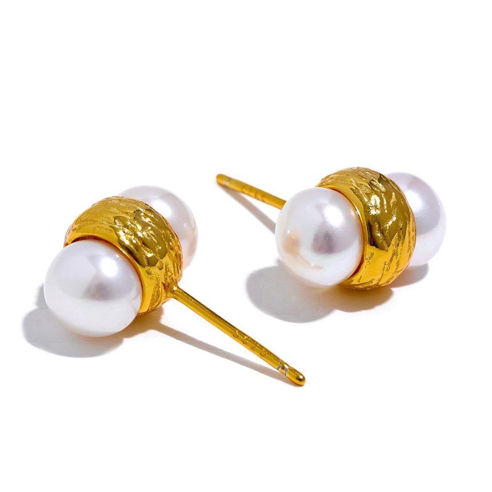 

Yhpup Luxury Natural Freshwater Pearls S925 Sterling Silver Geometric Small Stud Earrings High-Grade Fashion Fine Jewelry Gift