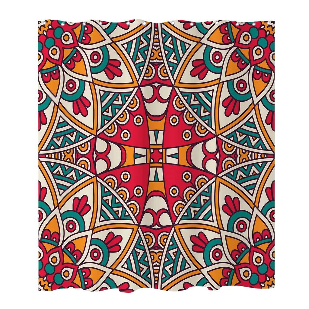 Boho Floral Shower Curtain for Bathroom,Paisley Mandala Shower Curtains,Colorful Bathroom Curtain,Durable Waterproof Bath Screen