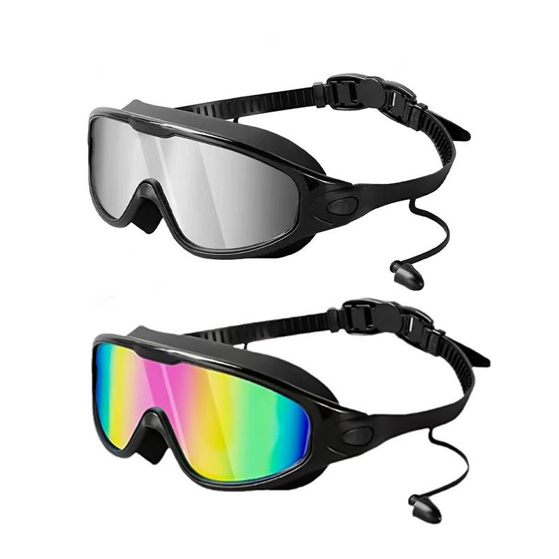 High-Definition, Anti-Fog, Waterproof Swimming Goggles with Earplugs for Adults