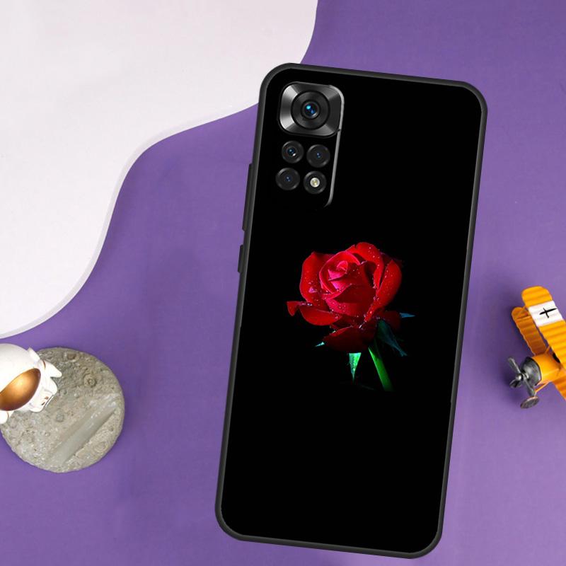 Red Rose Case For Xiaomi Redmi Note 13 Pro 14 12 9 10 11 Pro 10S 11S 12S Redmi 10C 13C 14C 12C Cover