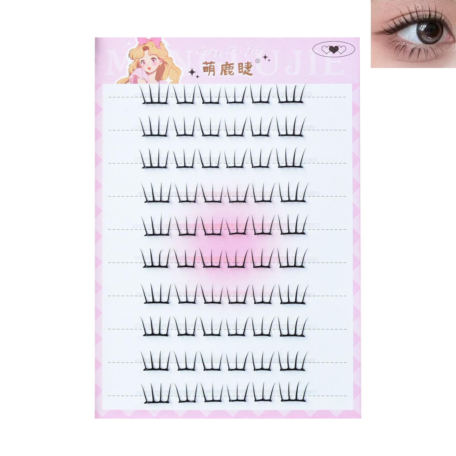 No Glue Need Bottom Eyelashes C Curl Press on Eyelashes Clusters Women Daily Eyelash Clusters False Eyelashes Eye Makeup Tool