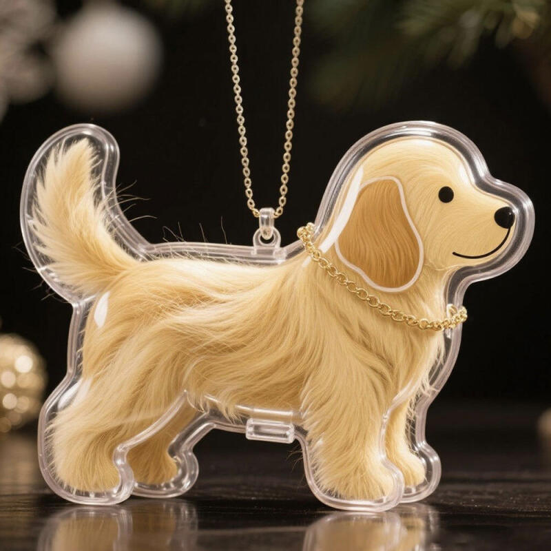 Cute pet puppy transparent fur ball storage keychain fur storage