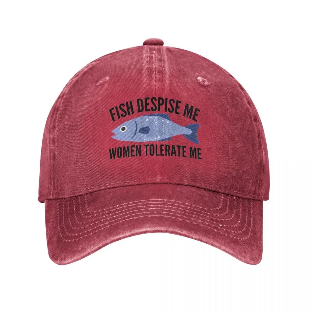 Fish Despise Me Women Tolerate Me Baseball Cap Derby Hat Bobble Hat Hip Hop Cosplay Unisex Caps Womens