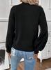 Fashion European and American Cross-border Foreign Trade Amazon Crew Neck Top Pearl Decorative Long-sleeved Knitted Jumper