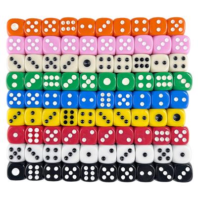 10 Pieces 16MM Dice Set, 6 Sided Opaque 10 Colors Games Dice for Board Games, Parties, Classroom Math