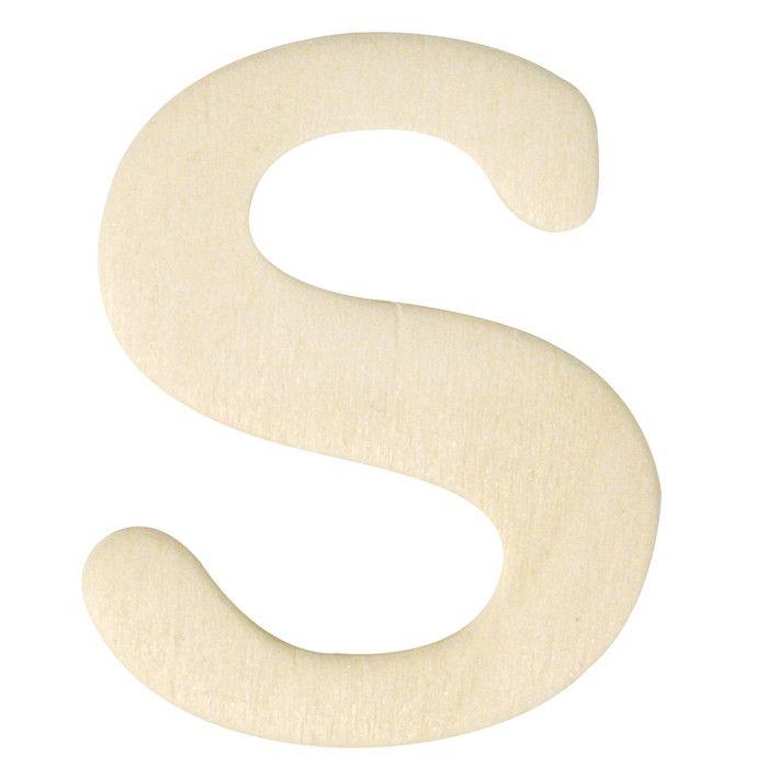 Lettres en bois, 4 cm, S