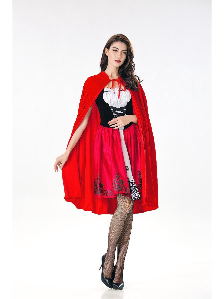 

Взрослый костюм Красной Шапочки для косплея на Хэллоуин - Наряд королевы вечеринки в ночном клубе XXL