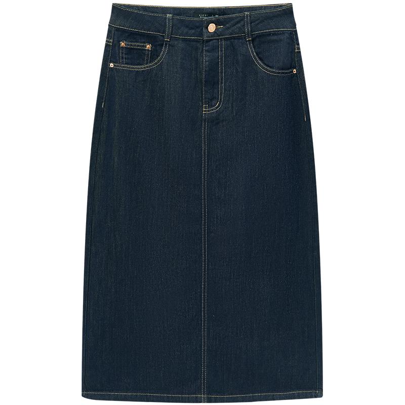 Women s Retro Denim Midi Skirt L