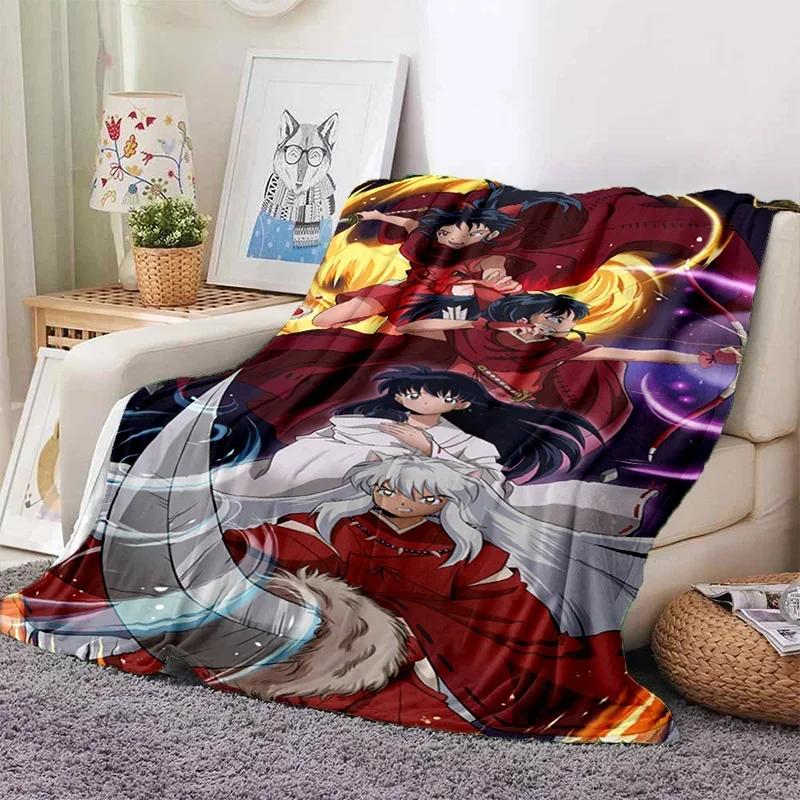 Anime Inuyasha Throw Blanket Soft Flannel Thin Blankets for Bed Sofa Cover Bedspread Picnic Cooling Gift Home Deco