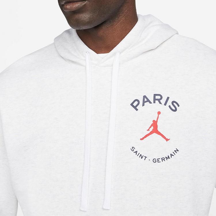 Jordan X Paris Saint-Germain Co-Branded Logo Print Hoodie Men Hoodie White DJ0395-051